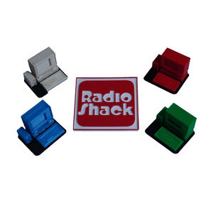 Board Game pieces of miniature TRS computers with Radio Shack Sign Lot of 5 USA